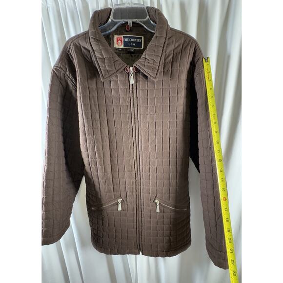 Free Country Quilted Jacket Faux Fur Collar Detachable Brown XL gorpcore 71-00 - Picture 12 of 16